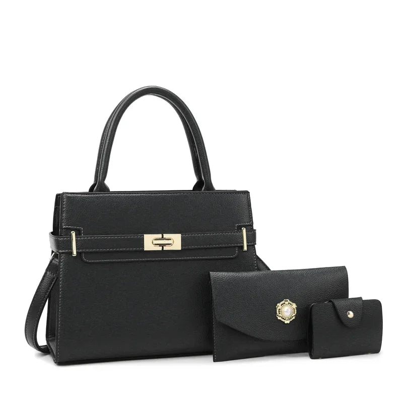 Luxury 3-Piece Women's Handbag Set – Shoulder Bag, Crossbody & Coin Purse