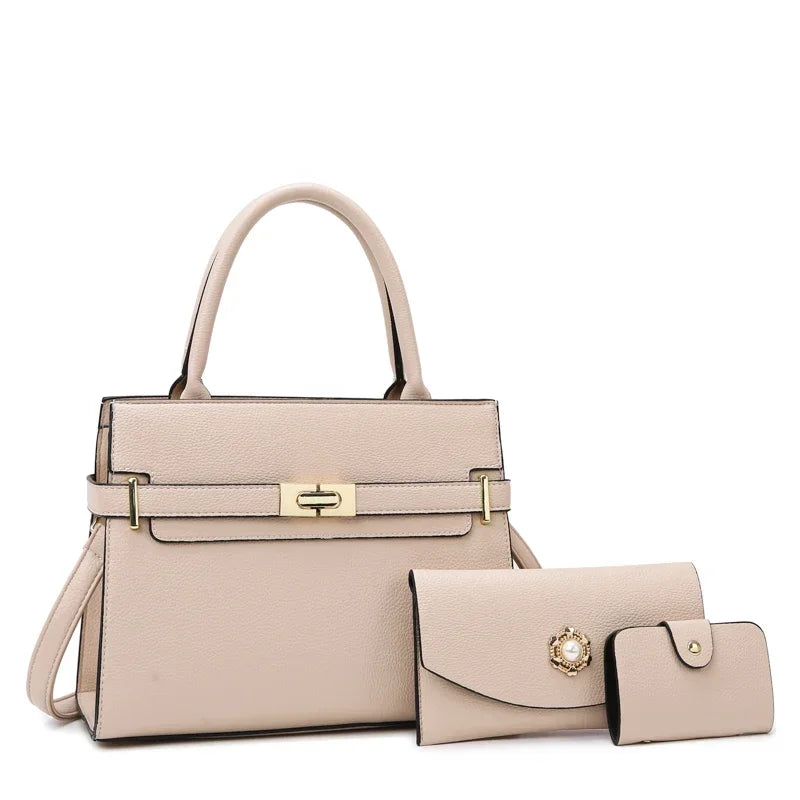 Luxury 3-Piece Women's Handbag Set – Shoulder Bag, Crossbody & Coin Purse