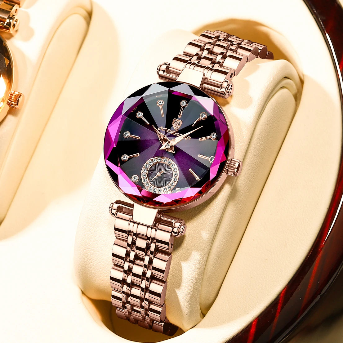 POEDAGAR Diamond – Luxury Round Dial Women’s Watch