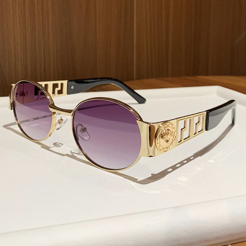 Oval Vintage – Metal Frame Unisex Sunglasses, 7 Colors