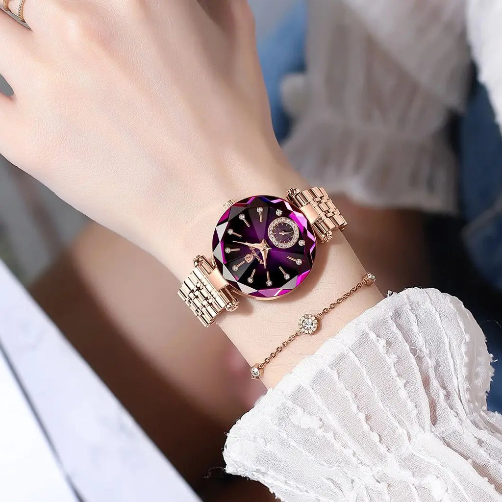 POEDAGAR Diamond – Luxury Round Dial Women’s Watch