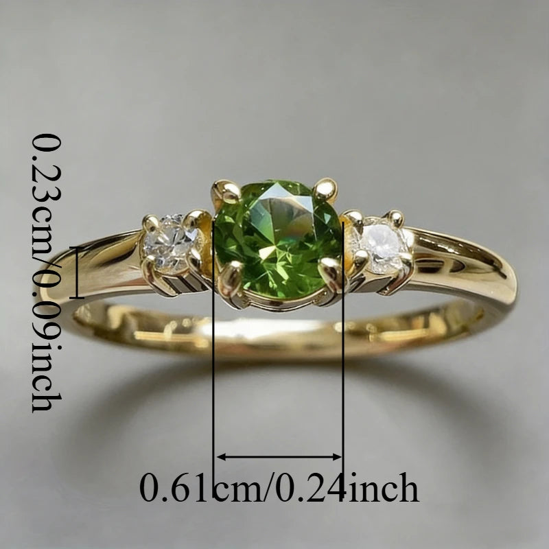 Emerald Zirconia Ring – Delicate Luxury Stone Ring