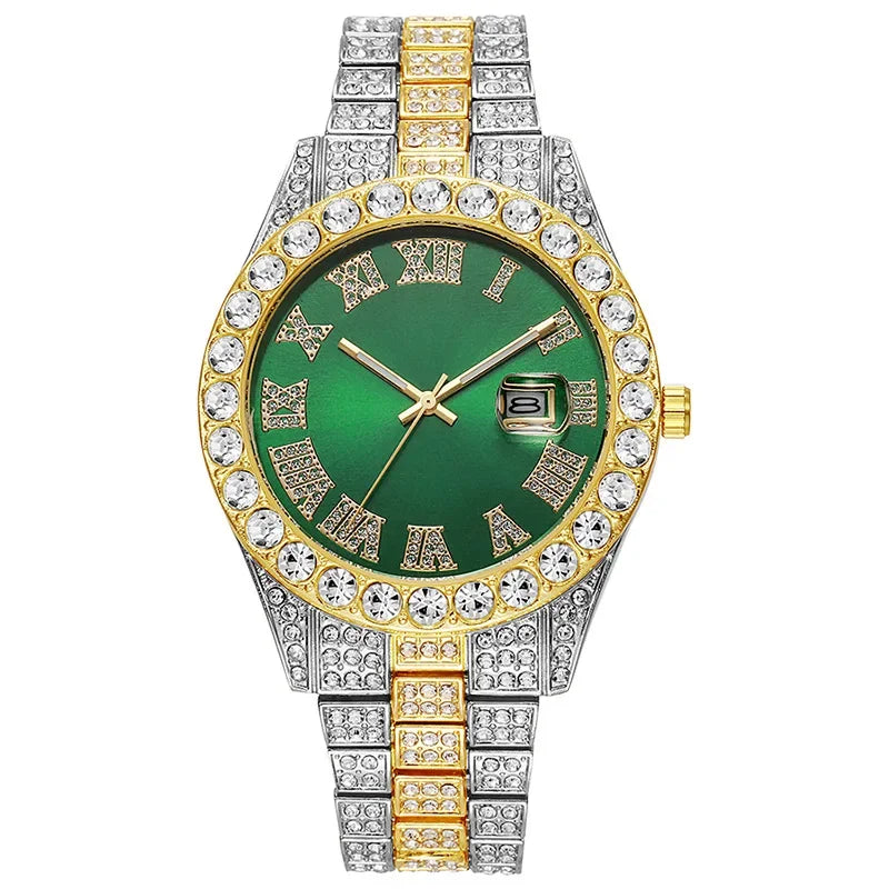 Hip-Hop King – Full Diamond Gold Men’s Statement Watch