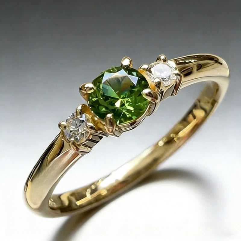 Emerald Zirconia Ring – Delicate Luxury Stone Ring