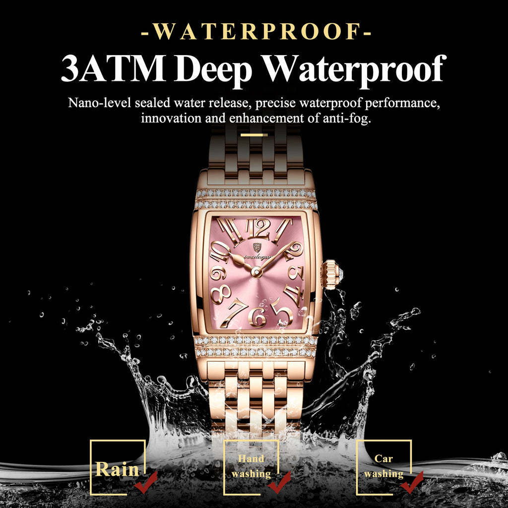 POEDAGAR Tonneau – Elegant Waterproof Ladies Watch