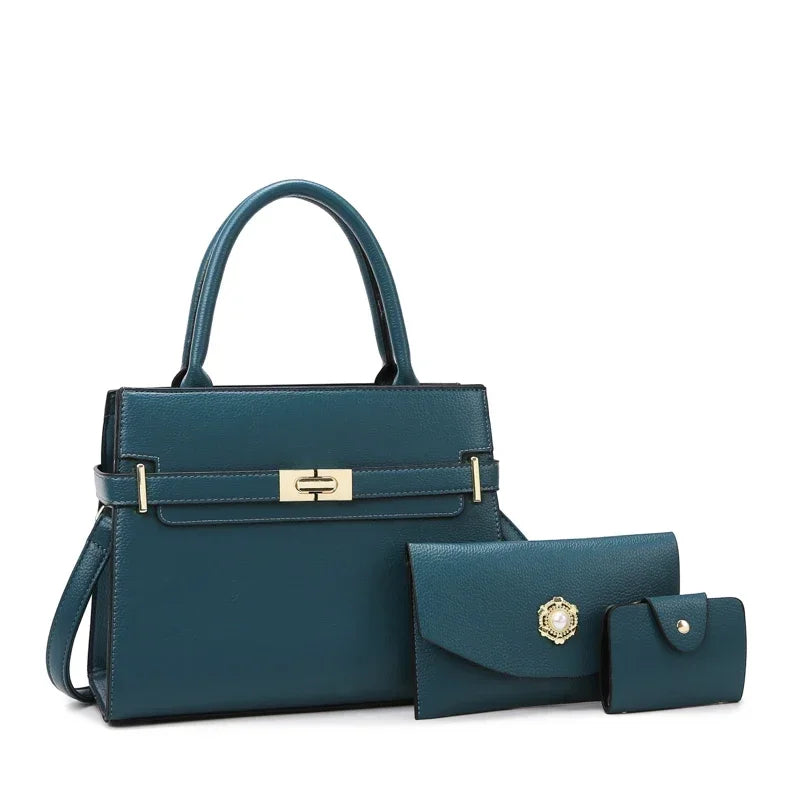 Luxury 3-Piece Women's Handbag Set – Shoulder Bag, Crossbody & Coin Purse