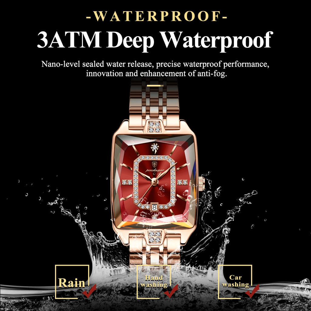 POEDAGAR Slim – Waterproof Date Ladies Wristwatch