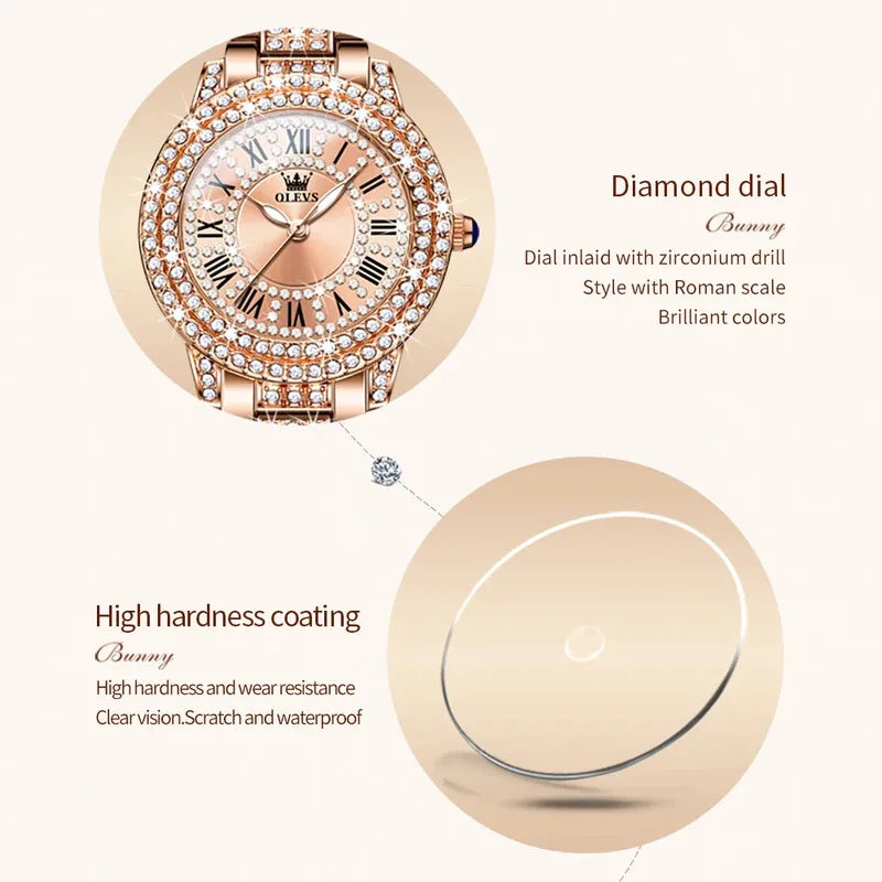 OLEVS Roman – Elegant Stainless Steel Women’s Watch